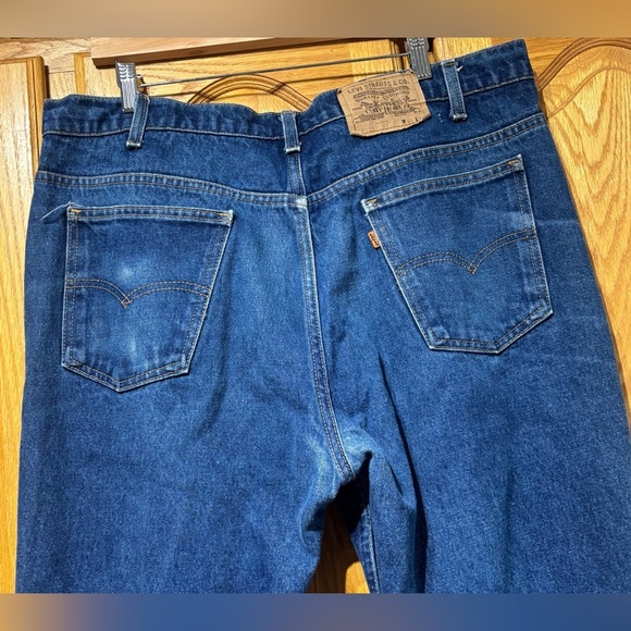 Vintage 70's Levi's Orange Tab 536 Boot Cut Dark Wash Jeans 40x30 - Picture 8 of 13